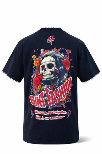 DTF ROUND NECK (FLORAL SKULL)